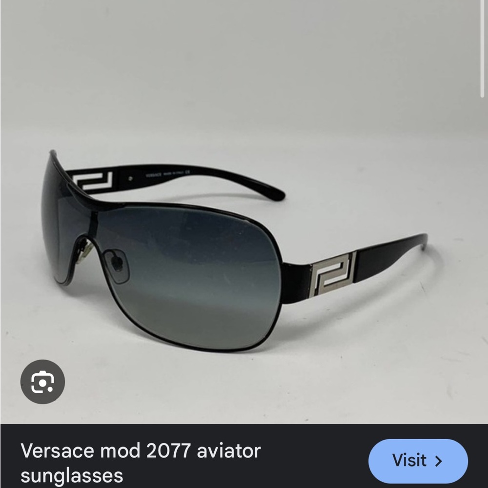 OBO Versace Black Aviator Sunglasses with Shield Lens